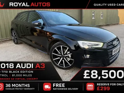 Used Audi A3 Black Edition 2018 Black Sedan