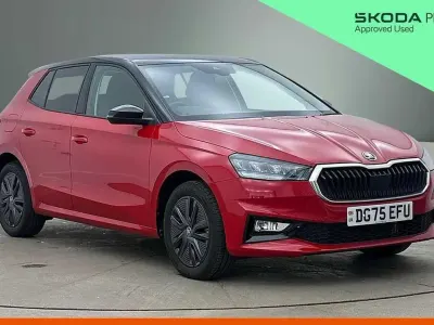 Used Skoda Fabia Design Edition 113 HP (83 kW) 2025 Velvet red metallic black magic pearl effect Hatchback