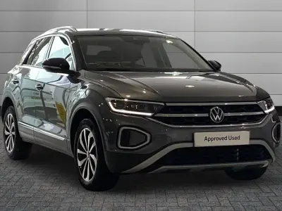Used VW T-Roc Style 110 HP (80 kW) 2022 Indium grey with black roof SUV