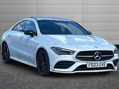 Used Mercedes CLA180 AMG Line Premium Plus 136 HP (100 kW) 2023 Polar white Coupe