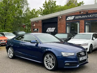 Used Audi A5 S-Line 190 HP (139 kW) 2015 Blue Coupe