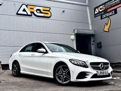 Used Mercedes C300 AMG line 2018 White Sedan