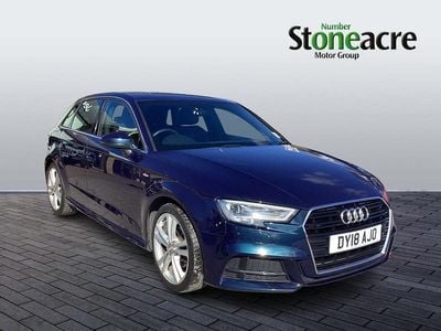 Used Audi A3 S-Line 150 HP (110 kW) 2018 Blue Sedan