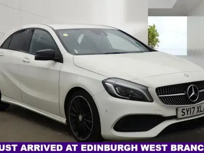 Used Mercedes A200 AMG Line Premium 136 HP (100 kW) 2017 White Hatchback