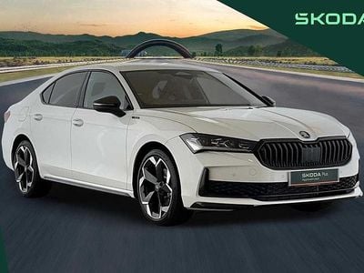 Pure white New 2025 Skoda Superb SportLine Hatchback | £35,990 (Fair price)