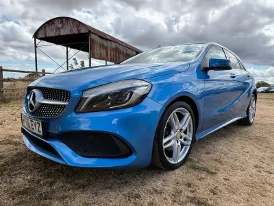 Used Mercedes A200 AMG line 134 HP (98 kW) 2016 Blue Hatchback
