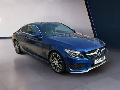 Used Mercedes C250 AMG Line Premium 204 HP (150 kW) 2016 Blue Coupe