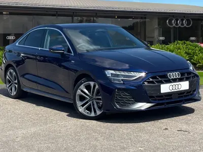New Audi A3 S-Line 2026 Blue Sedan