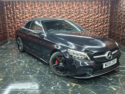 Used Mercedes C200 AMG line 184 HP (135 kW) 2019 Black Cabriolet