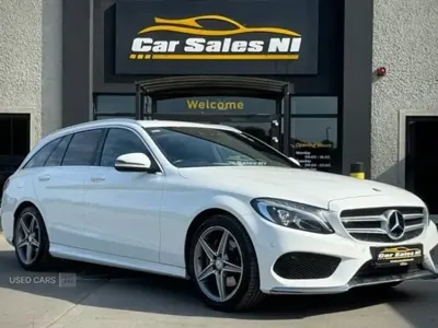 Used Mercedes C220 AMG line 168 HP (123 kW) 2017 White Estate