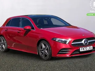 Begagnad Mercedes A250 AMG Line Premium Plus 224 HK (164 kW) 2021 Röd Halvkombi