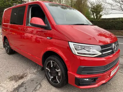 Used VW T6 Highline 204 HP (150 kW) 2017 Red Van