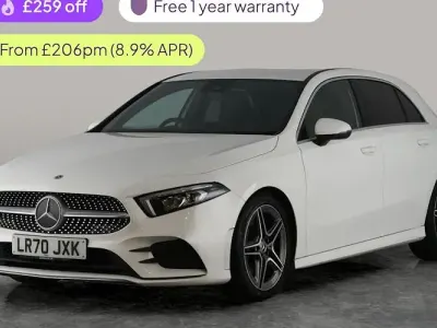 Used Mercedes A180 AMG line 136 HP (100 kW) 2020 White Hatchback