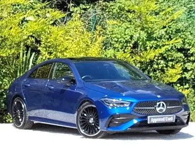 Used Mercedes CLA220 AMG Line Premium Plus 190 HP (139 kW) 2025 Blue Coupe