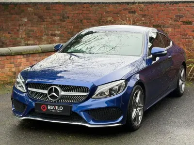 Used Mercedes C200 AMG line 184 HP (135 kW) 2018 Blue Coupe