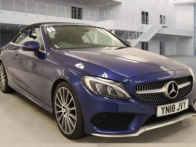 Used Mercedes C220 AMG line 170 HP (125 kW) 2018 Blue Cabriolet