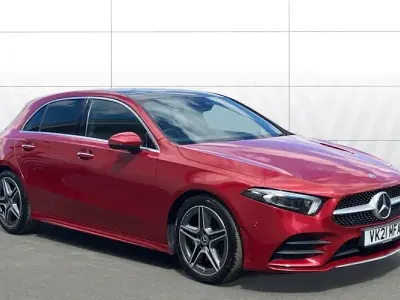 Used Mercedes A250 AMG Line Premium Plus 224 HP (164 kW) 2021 Red Hatchback