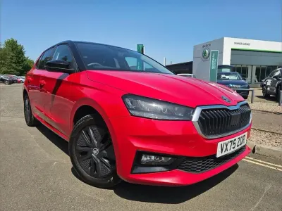 Used Skoda Fabia Design Edition 113 HP (83 kW) 2025 Velvet red metallic black magic pearl effect Hatchback