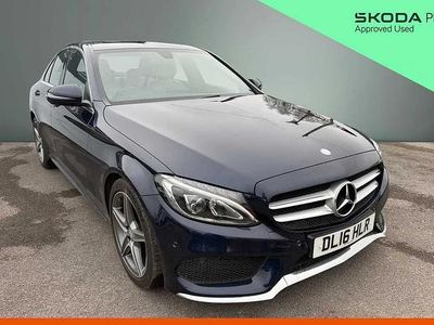 Used Mercedes C200 AMG line 136 HP (100 kW) 2016 Blue Sedan