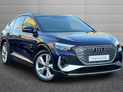 Used Audi Q4 e-tron S-Line 150 kW (204 HP) 2023 Navarra blue SUV