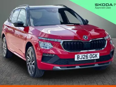 Used Skoda Kamiq Design Edition 115 HP (84 kW) 2026 Velvet red metallic black magic pearl effect SUV