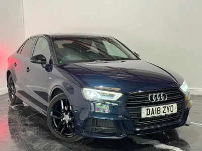 Used Audi A3 Black Edition 150 HP (110 kW) 2018 Blue Sedan