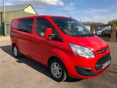 used Ford Tourneo Custom Transit2.2 TDCi 155ps Low Roof D/Cab Limited Van CREW VAN RACE RED SWB