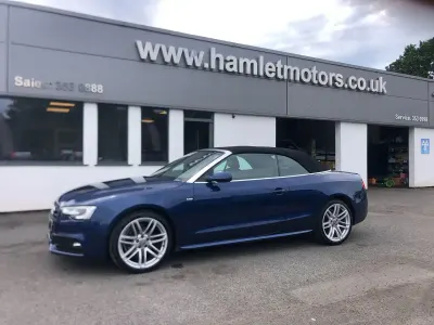 Used Audi A5 Cabriolet S-Line 177 HP (130 kW) 2014 Blue Cabriolet
