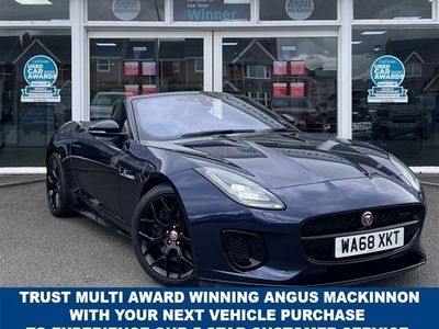 used Jaguar F-Type 2.0 R DYNAMIC 2 Door 2 Seat Sports Convertible AUTO with EURO6 Petrol Engine Producing 296 BHP with