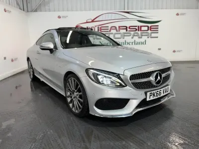 Used Mercedes C250 AMG line 204 HP (150 kW) 2016 Silver Coupe
