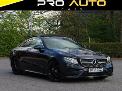 Begagnad Mercedes E220 AMG Line Premium 2018 Svart Sportkupé