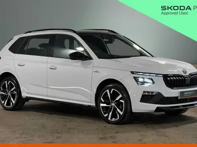 Used Skoda Kamiq Monte Carlo 85 HP (62 kW) 2024 Moon white metallic SUV