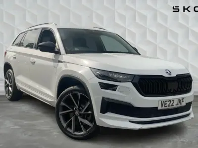 Used Skoda Kodiaq SportLine 150 HP (110 kW) 2022 Moon white metallic SUV