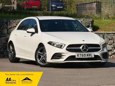 Used Mercedes A200 AMG line 150 HP (110 kW) 2019 Polar white Hatchback