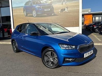 Used Skoda Fabia Design Edition 113 HP (83 kW) 2025 Race blue metallic black magic pearl effect Hatchback