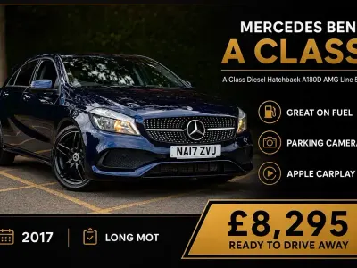 Used Mercedes A180 AMG line 109 HP (80 kW) 2017 Blue Hatchback