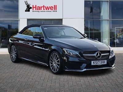 Black Used 2017 Mercedes C220 AMG Line Premium Plus Cabriolet | £15,998 (Fair price)