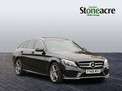 Used Mercedes C220 AMG line 168 HP (123 kW) 2017 Black Estate