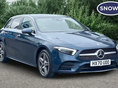 Used Mercedes A250 AMG Line Premium Plus 218 HP (160 kW) 2020 Blue Hatchback