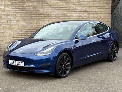 Blue Used 2020 Tesla Model 3 Performance Sedan | £17,845 (Fair price)