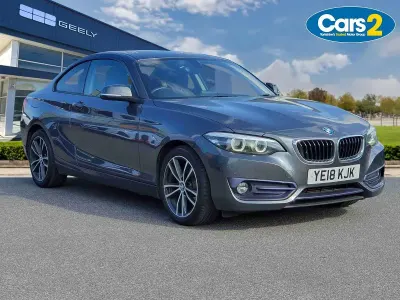 Begagnad BMW 218 Sport Line 147 HK (108 kW) 2018 Grå Sportkupé