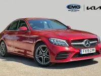 Used Mercedes C200 AMG line 198 HP (145 kW) 2019 Red Sedan