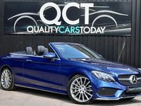 Used Mercedes C250 AMG line 201 HP (147 kW) 2017 Blue Cabriolet