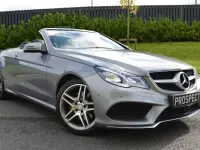 Used Mercedes E220 AMG line 2015 Palladium silver metallic Cabriolet