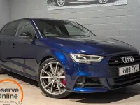 Begagnad Audi S3 Sportback Black Edition 310 HK (228 kW) 2018 Blå Halvkombi