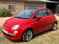 Used Fiat 500 Lounge 85 HP (62 kW) 2012 Red Cabriolet