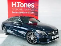 Used Mercedes C220 AMG line 170 HP (125 kW) 2017 Blue Coupe