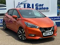 Used Nissan Micra Tekna 90 HP (66 kW) 2017 Orange Hatchback