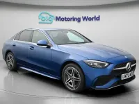 Used Mercedes C300e AMG line 313 HP (230 kW) 2022 Blue Sedan