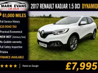 Used Renault Kadjar Dynamique 110 HP (80 kW) 2017 White SUV